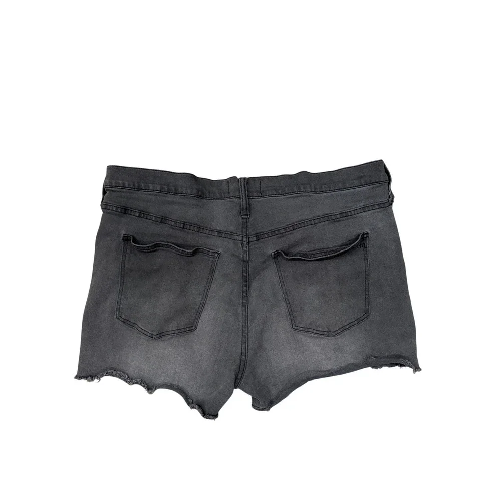 Madewell High Rise Cutoff Denim Shorts‎ Black Wash Distressed Size 32